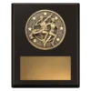 Black challenge plaque - track & field with timber construction