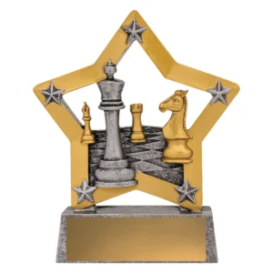Silver chess mini star with resin construction