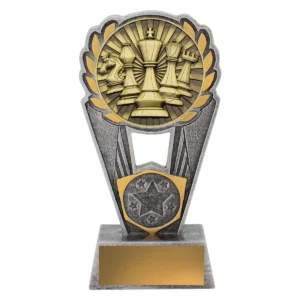 Silver / gold chess polaris with resin / metal construction