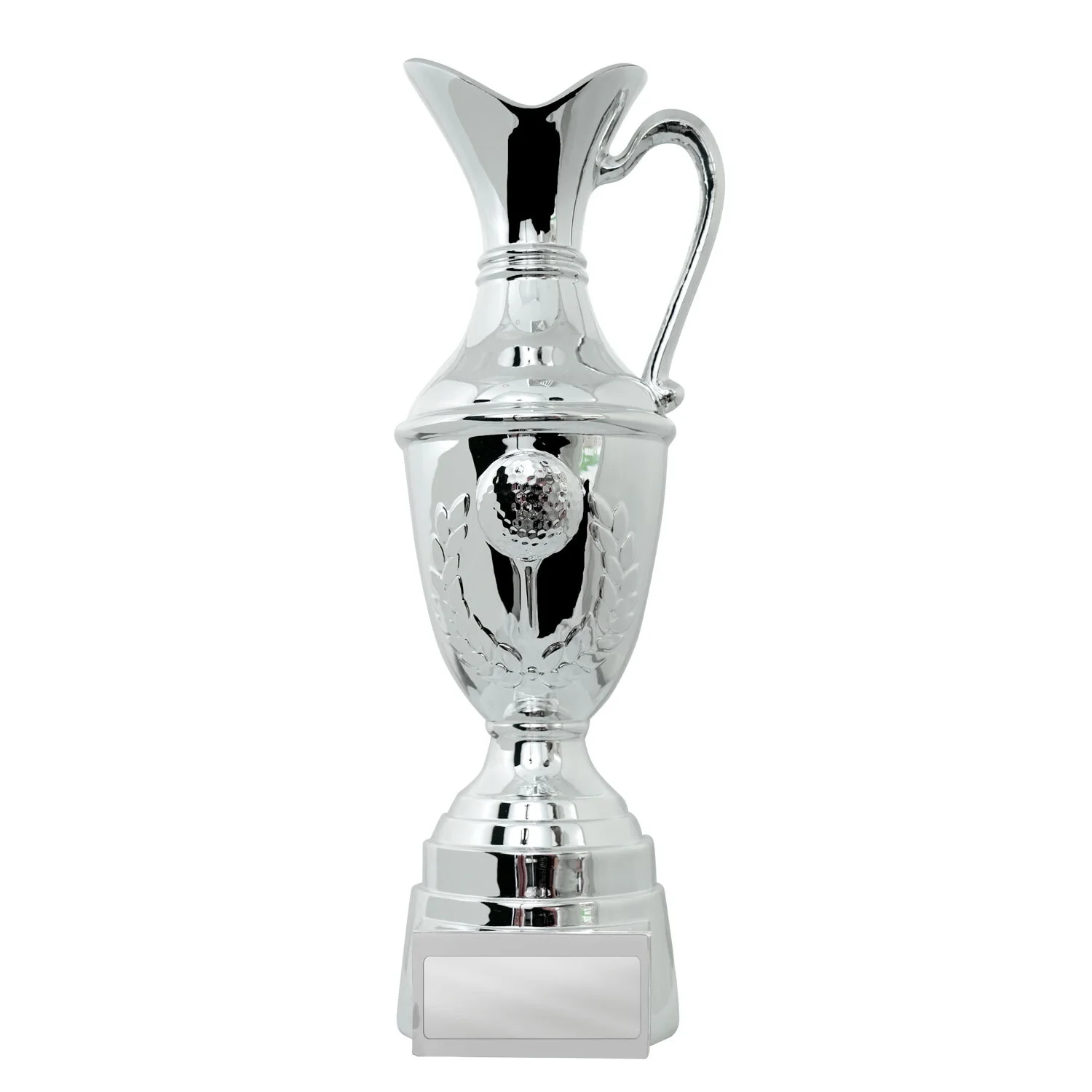 638-3-metallic-silver Metallic silver claret jug golf award with resin construction