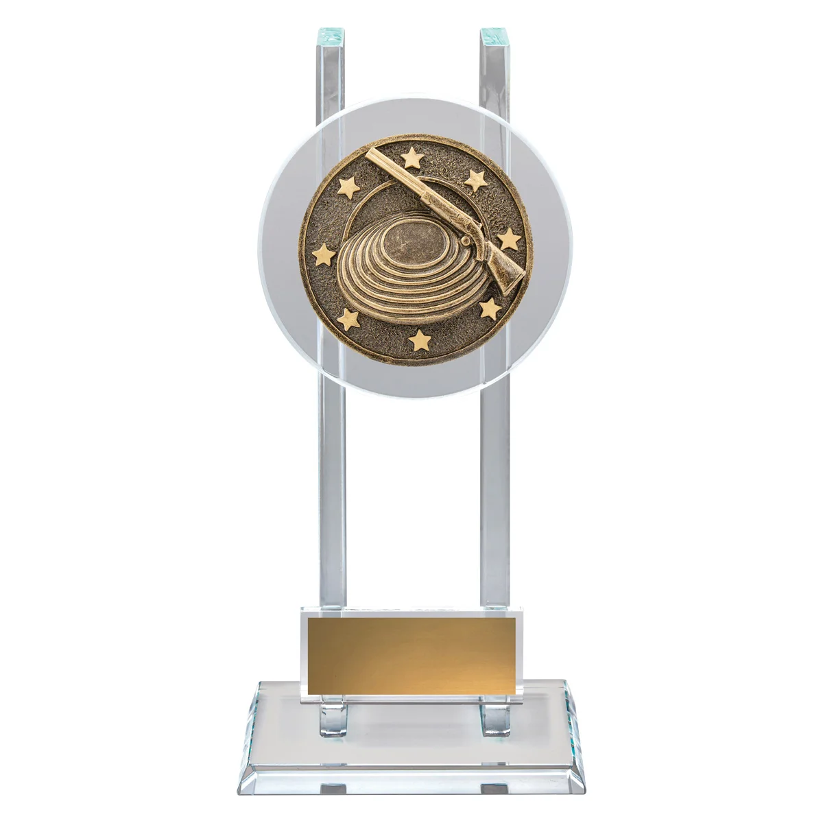 Gold clay pigeon spartan glass with glass construction