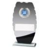 ga780a-blue Blue clipped oval with glass construction