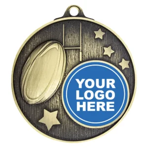 Gold club medal with metal construction