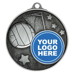 Silver club medal - netball with metal construction