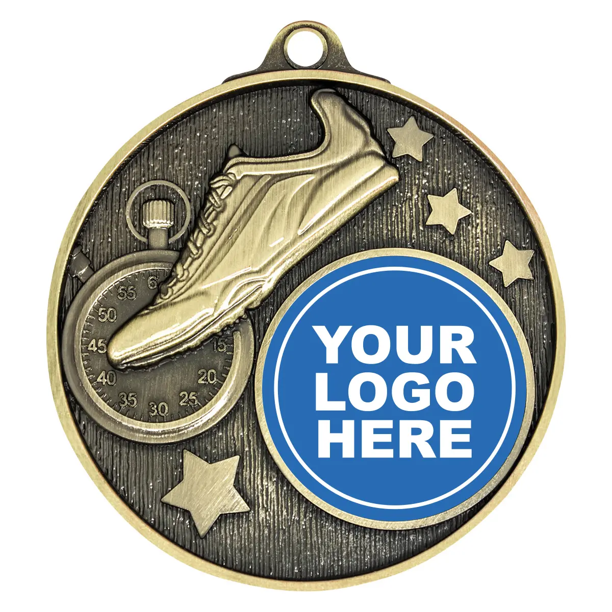 mc601g-gold Gold club medal - track with metal construction