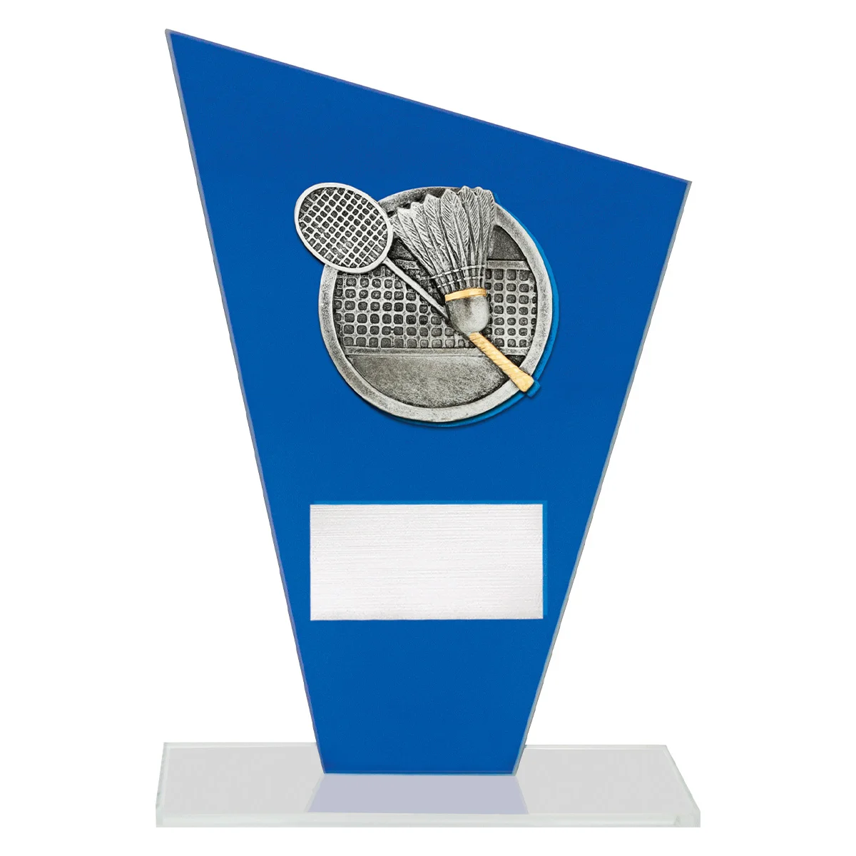 wf346a-blue Blue cobalt glass - badminton with glass construction