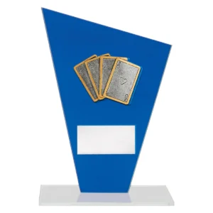 Blue cobalt glass - cards with glass construction
