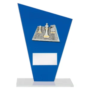 Blue cobalt glass - chess with glass construction