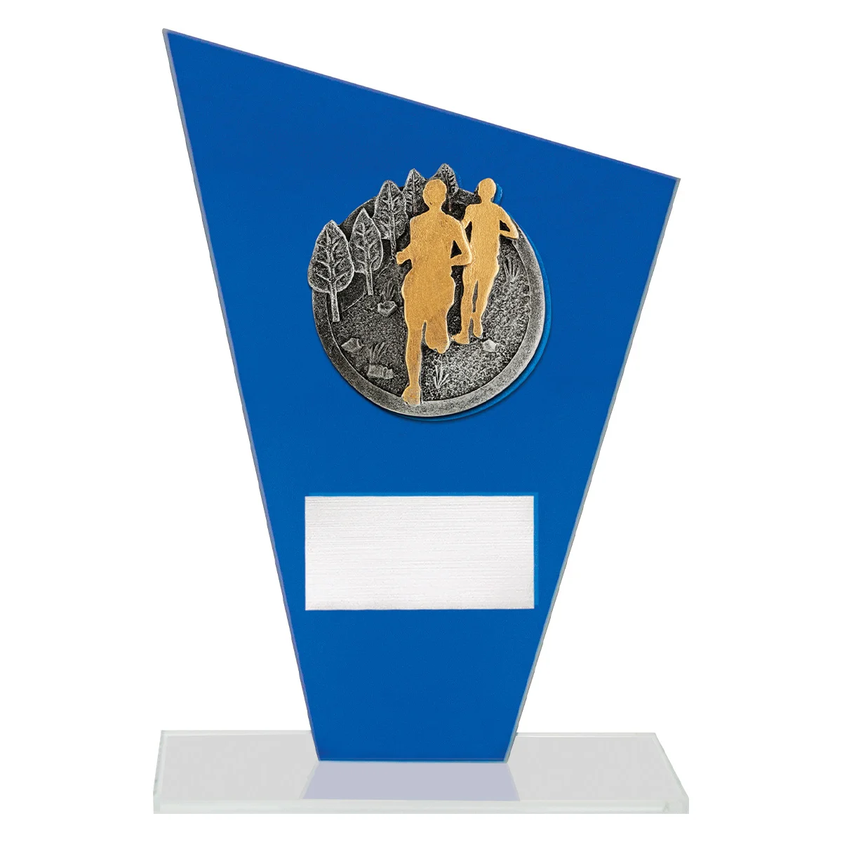 wf325a-blue Blue cobalt glass - cross country with glass construction