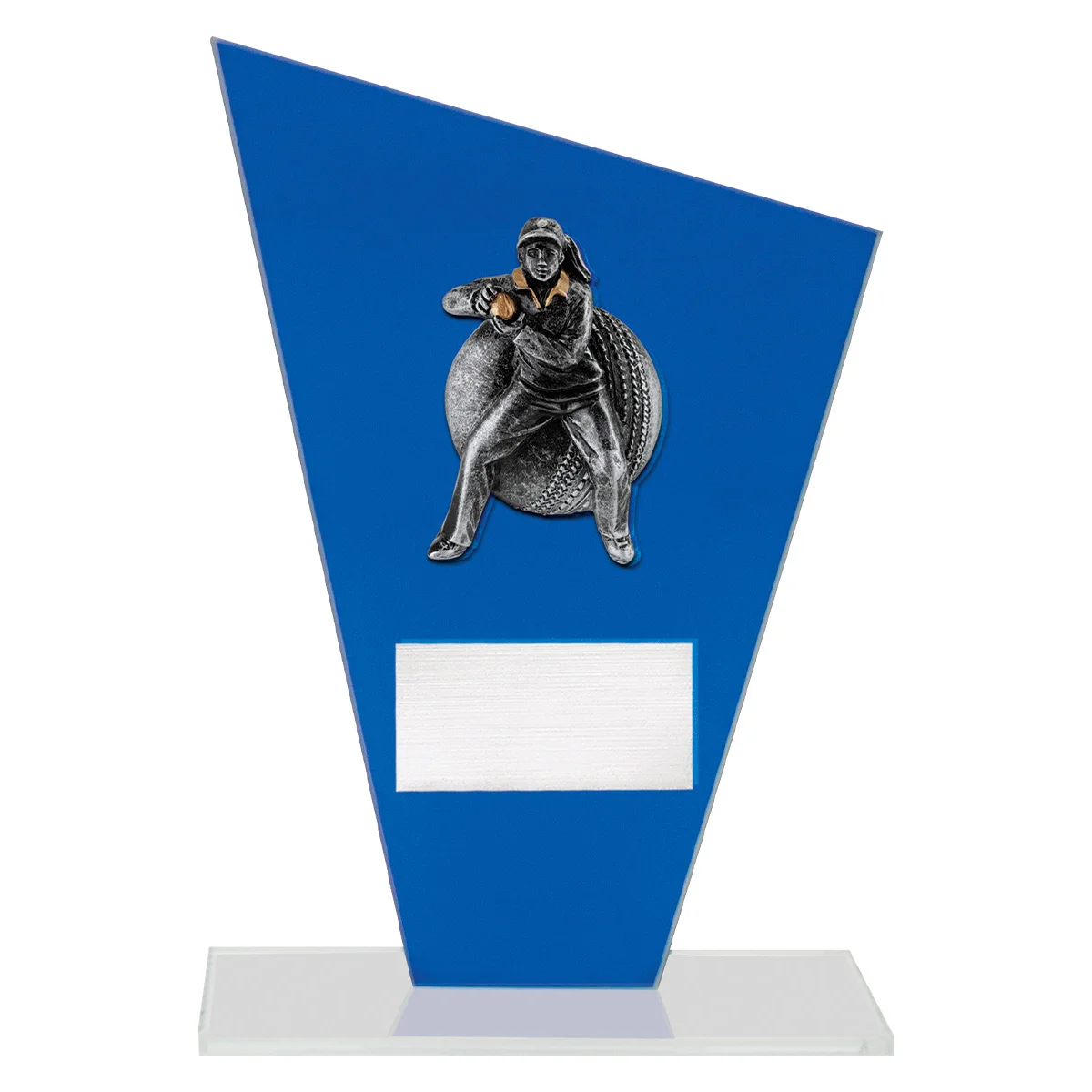 wf392a-blue Blue cobalt glass - female fielding with glass construction