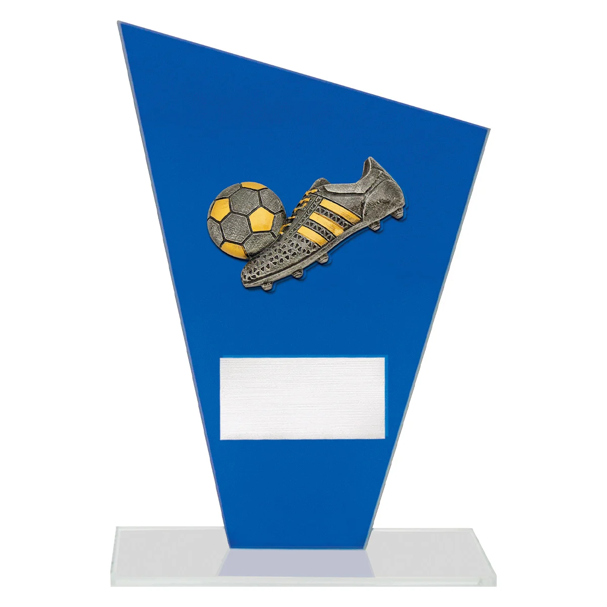 wf380a-blue Blue cobalt glass - football with glass construction