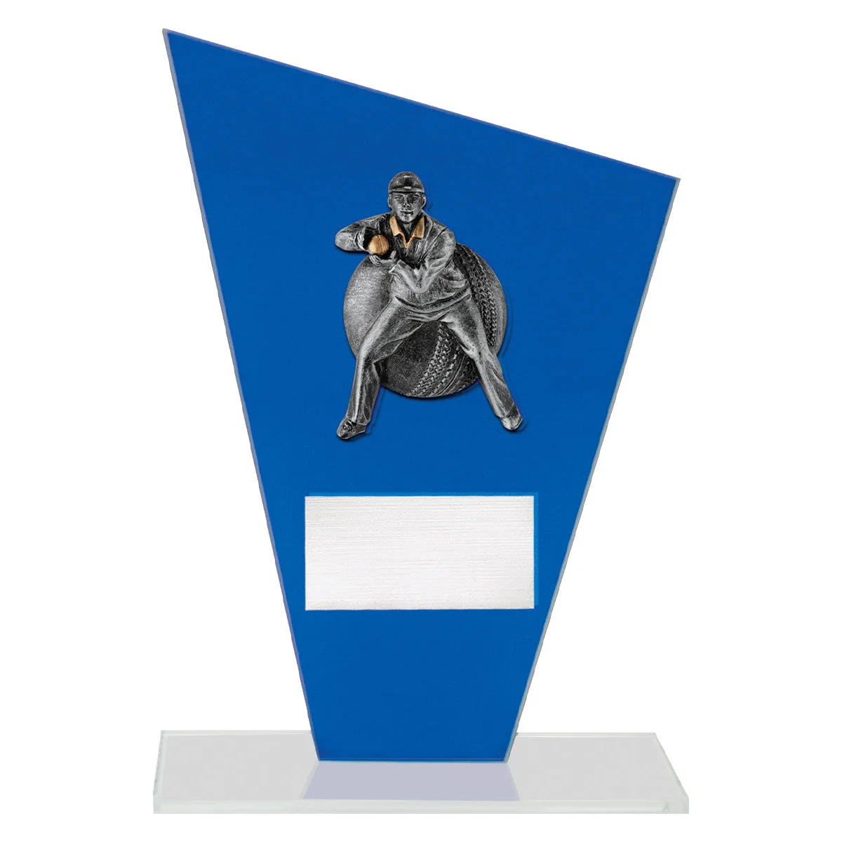 wf391a-blue Blue cobalt glass - male fielding with glass construction