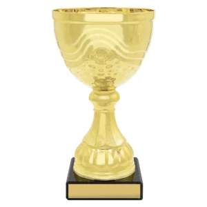 Gold community cup with plastic / metal / marble construction