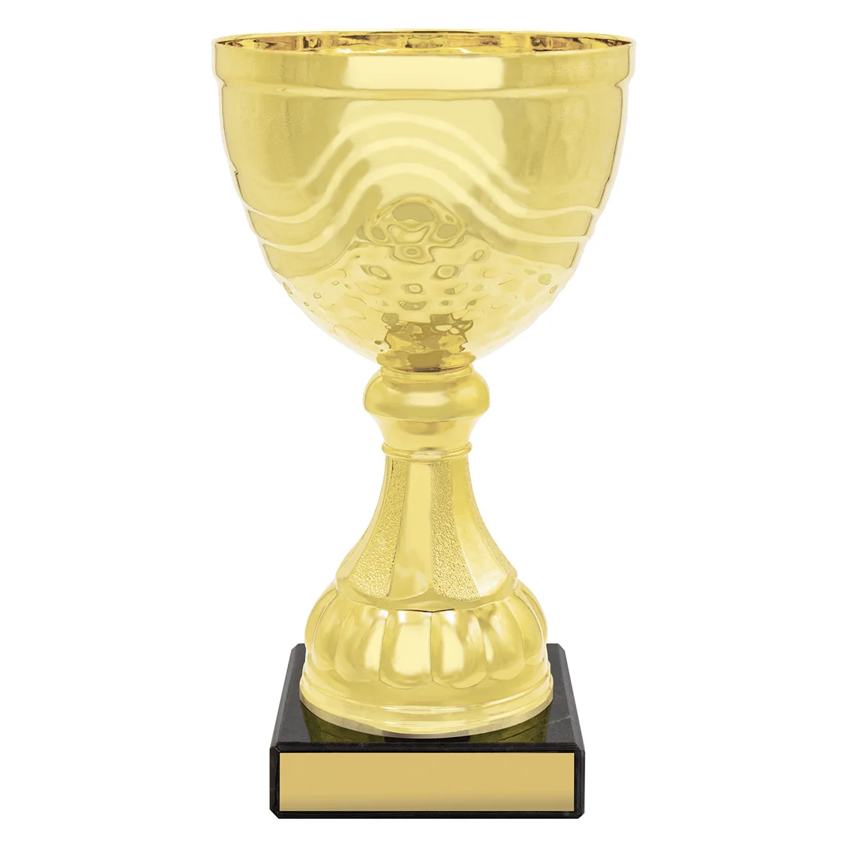 Gold community cup with plastic / metal / marble construction