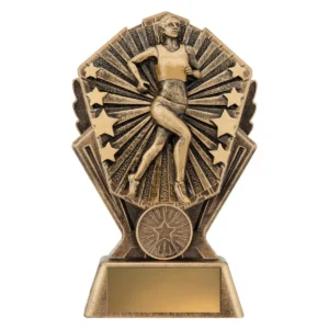 Gold cosmos - female running with resin construction