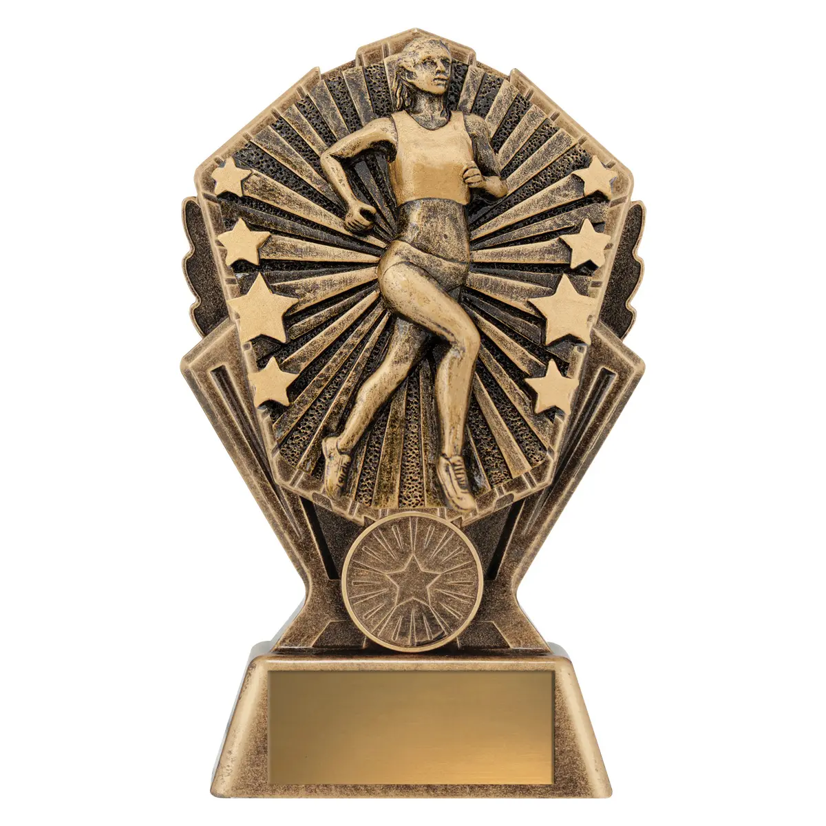 cr102a-gold Gold cosmos - female running with resin construction