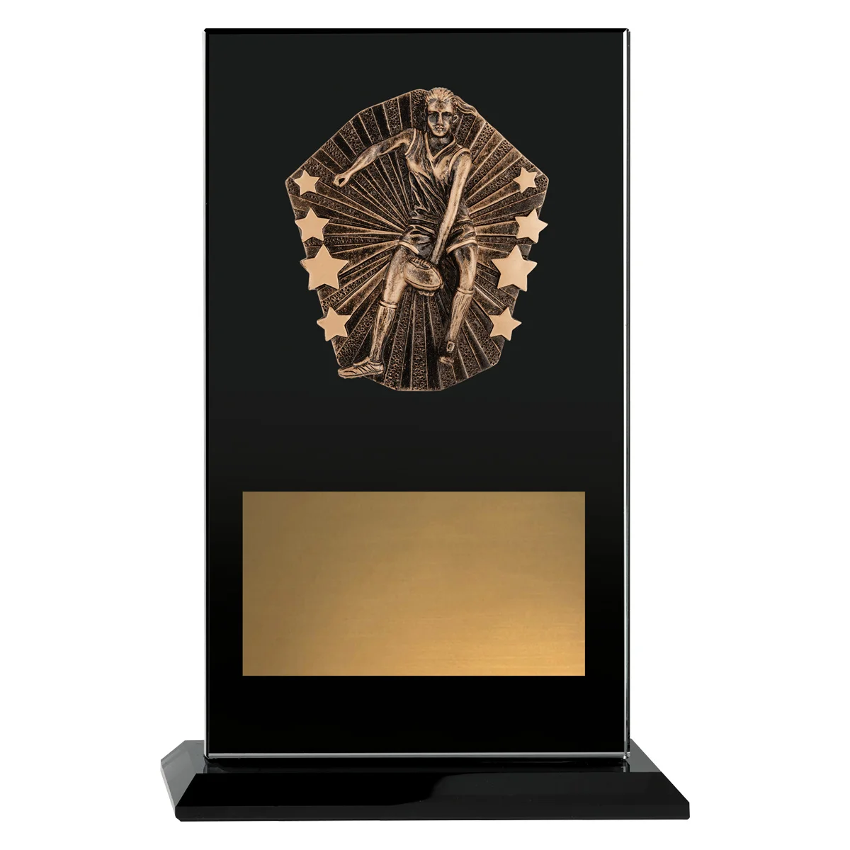 Black cosmos glass - footy female with glass construction