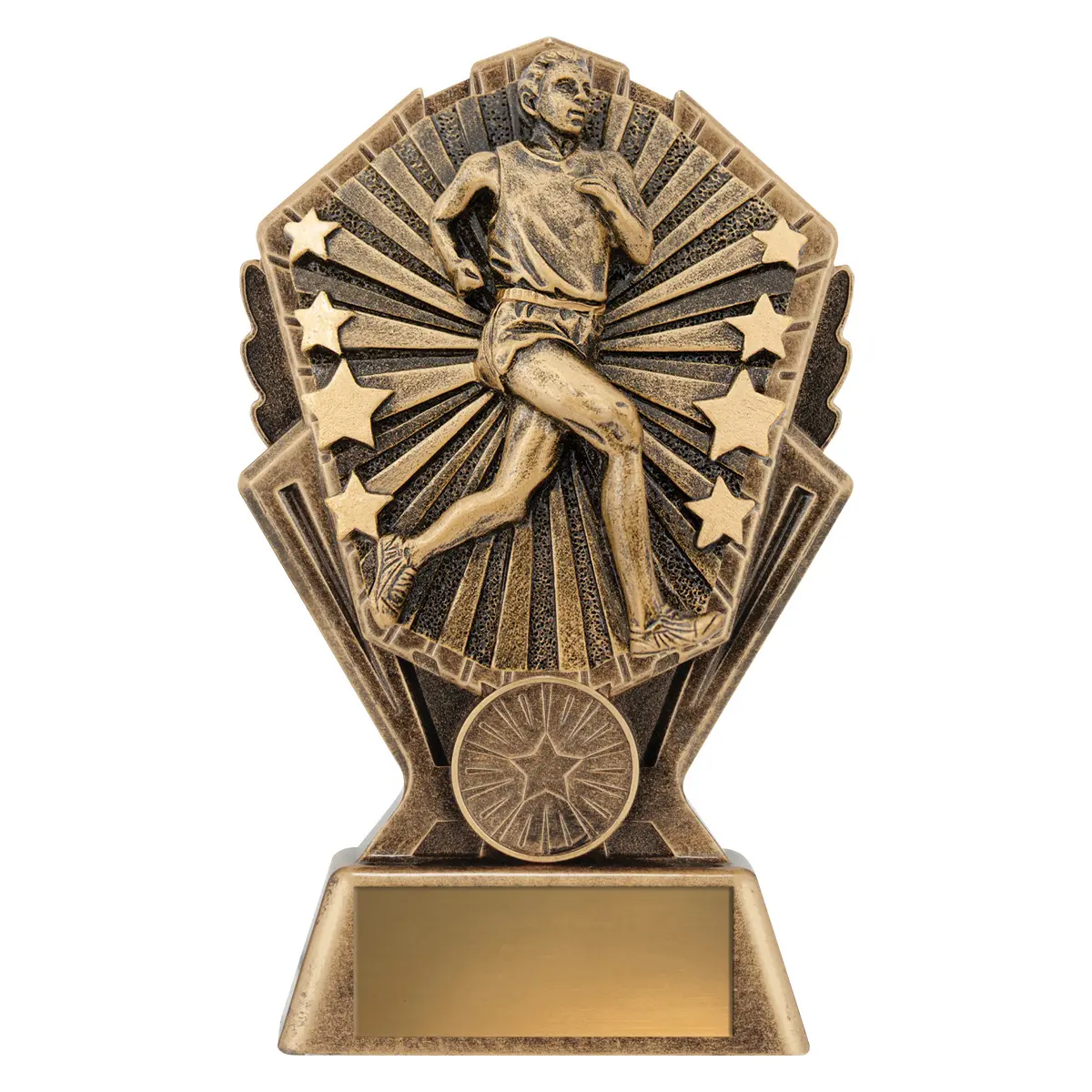 cr101a-gold Gold cosmos - male running with resin construction