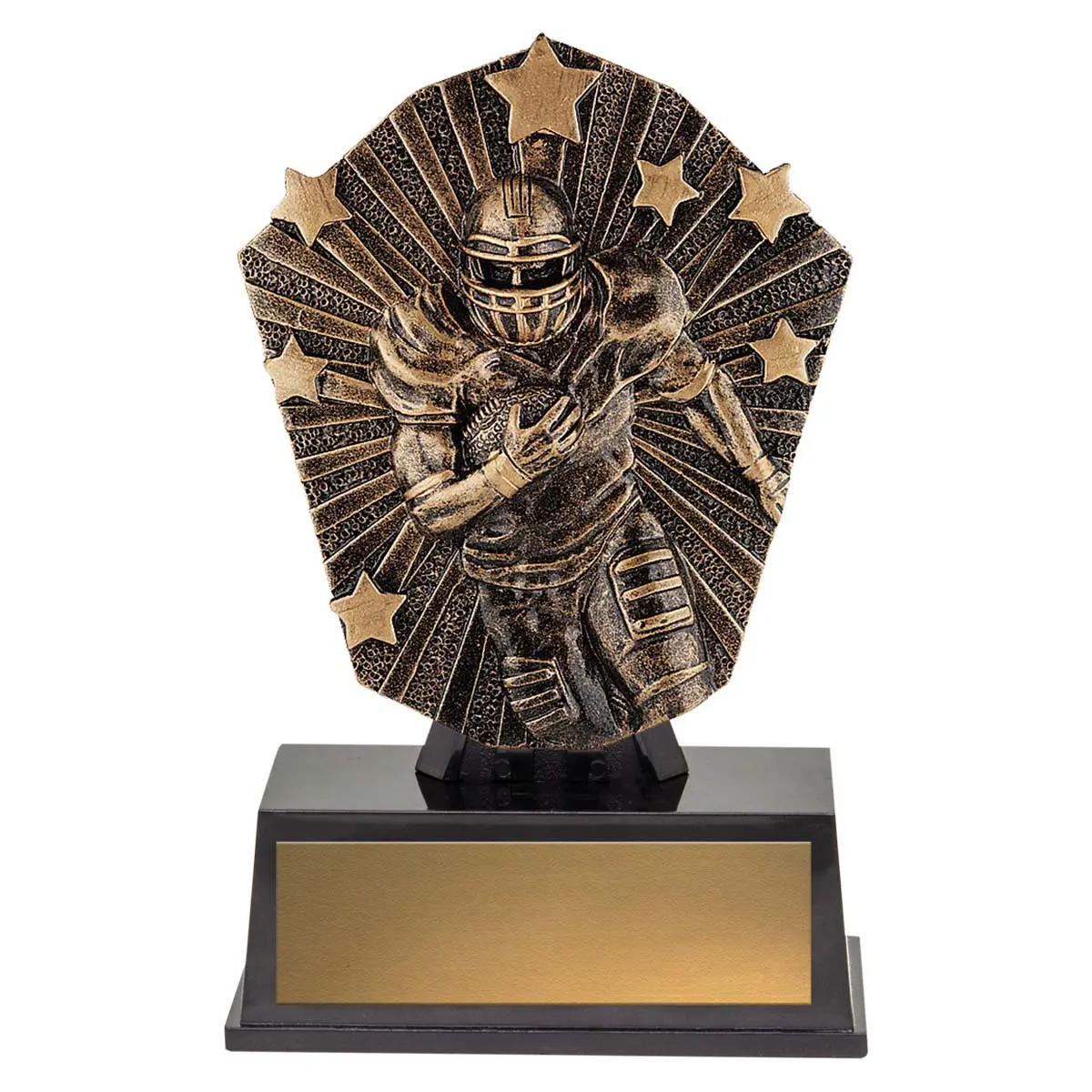 csm55-gold Gold cosmos super mini - american football with plastic construction