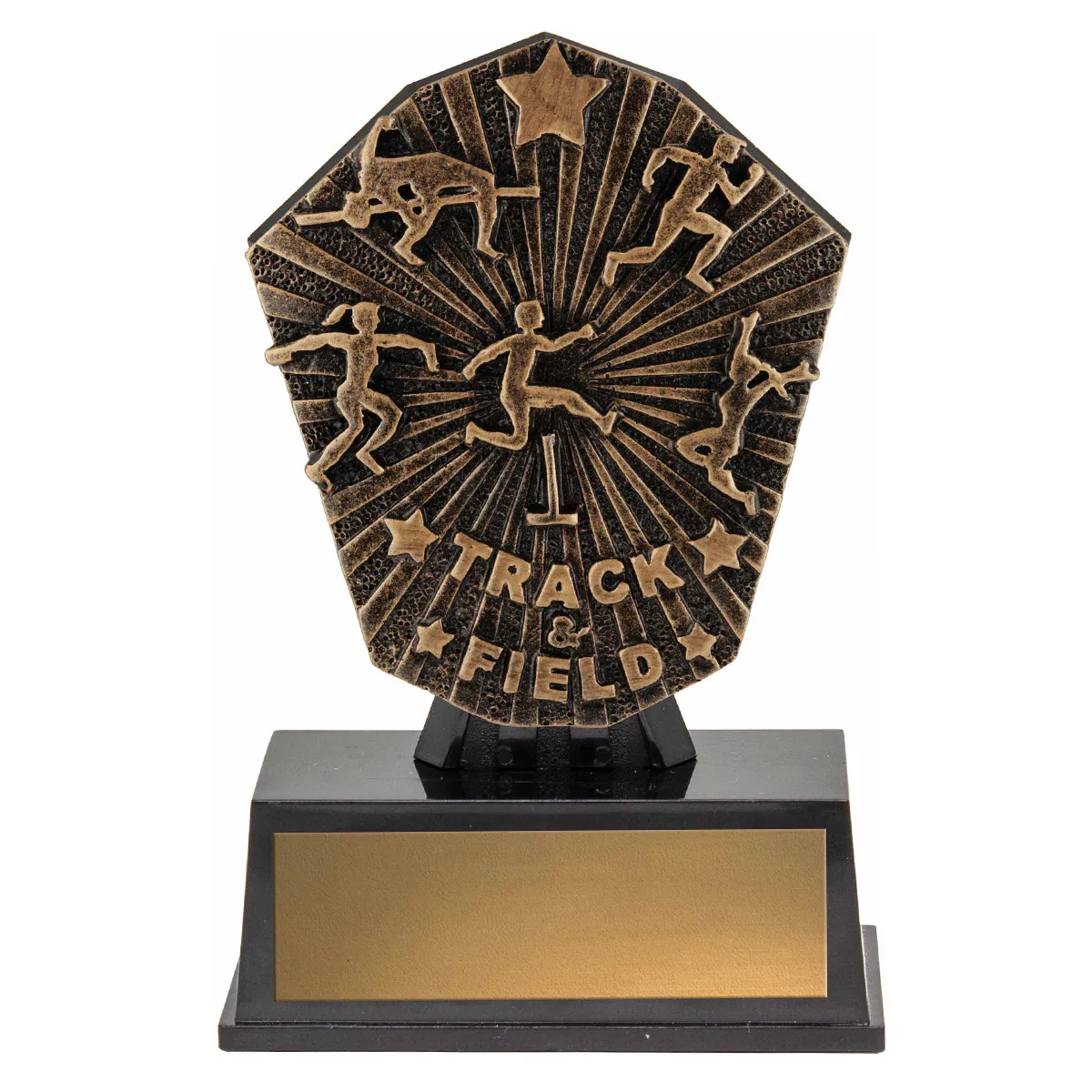 csm41-gold Gold cosmos super mini - track & field with plastic construction