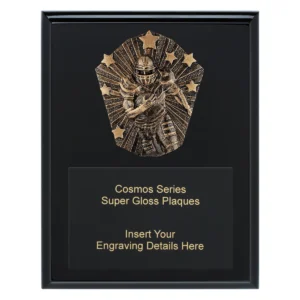 Black cosmos super plaque - american football with timber construction