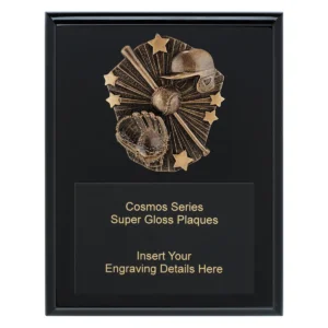 Black cosmos super plaque - baseball with timber construction