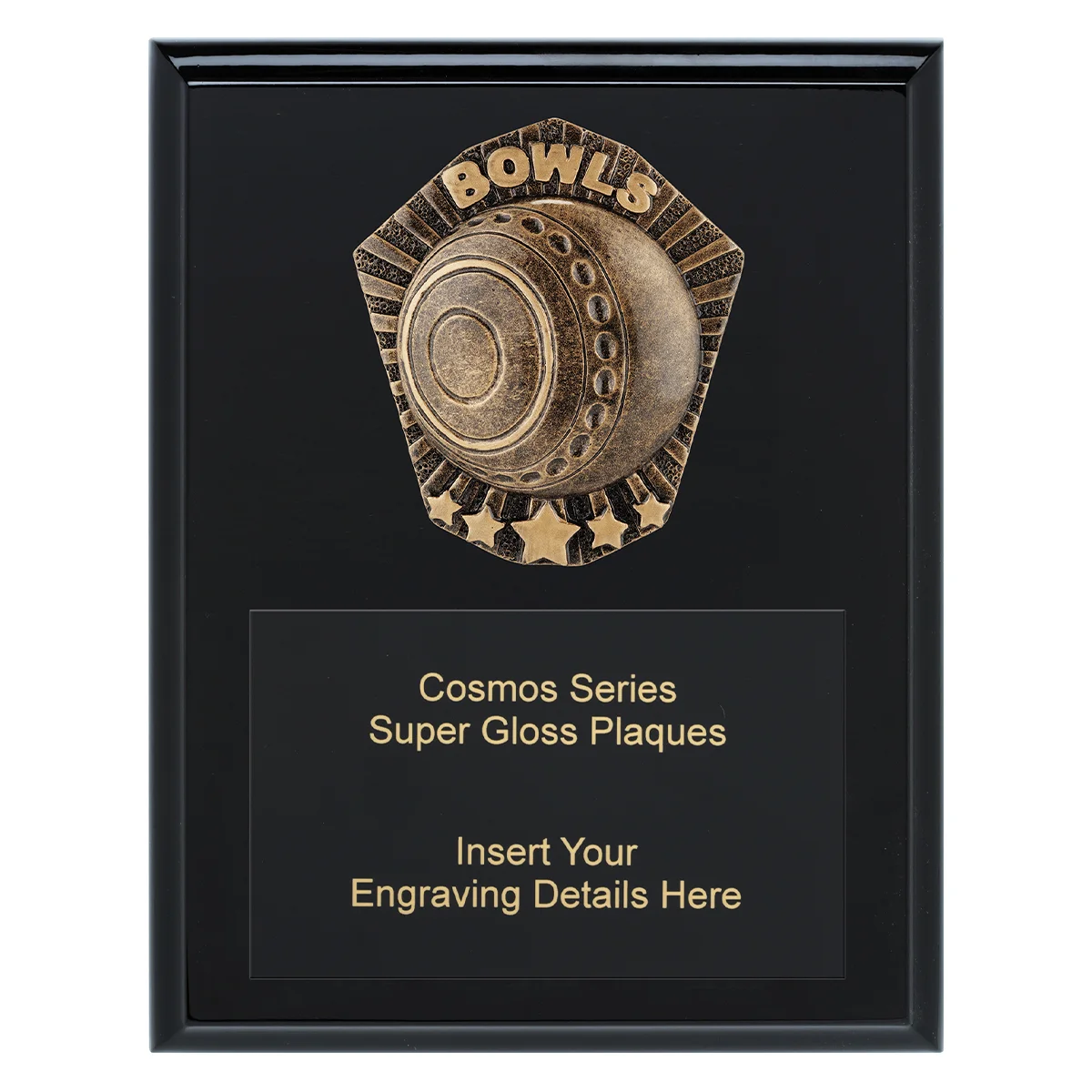 Black cosmos super plaque - bowls with timber construction