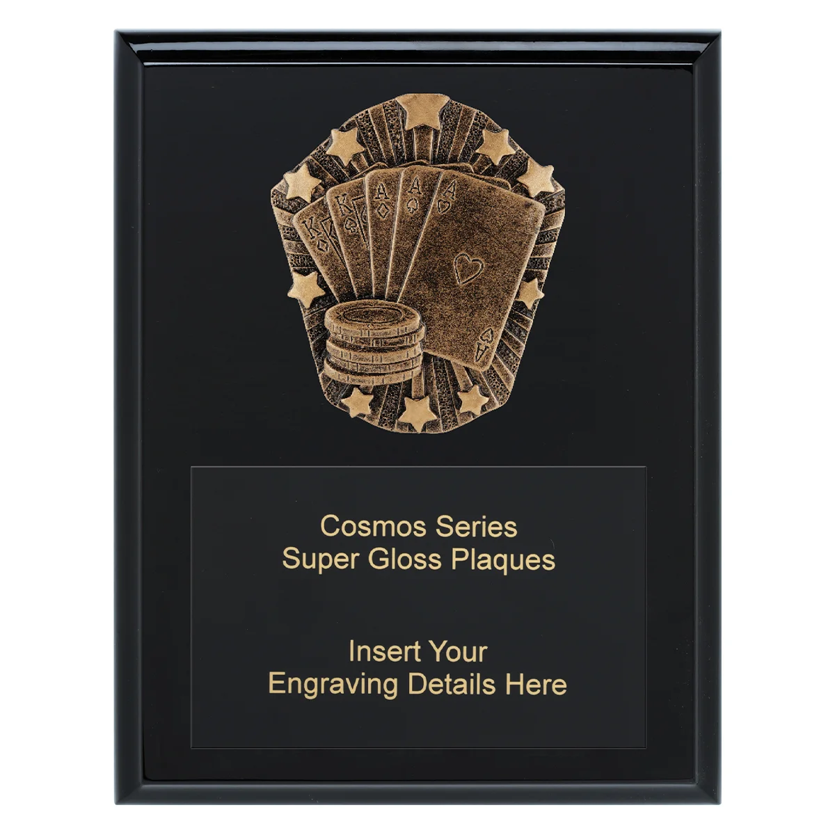 Black cosmos super plaque - cards with timber construction