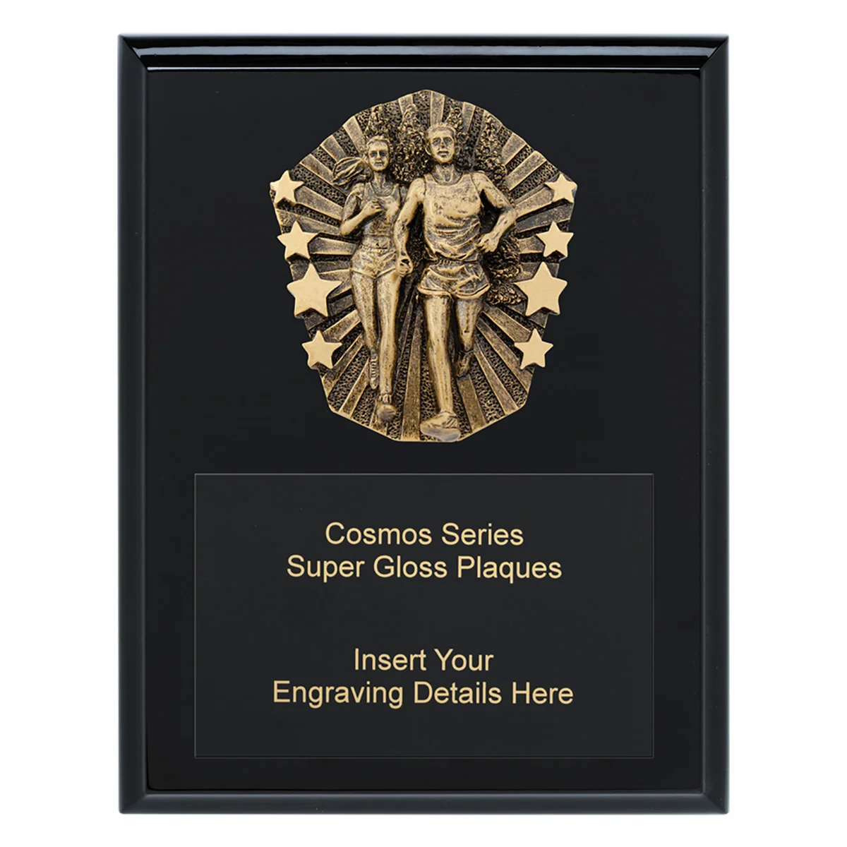 crk725a-black Black cosmos super plaque - cross country with timber construction