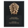 Black cosmos super plaque - female bowler with timber construction