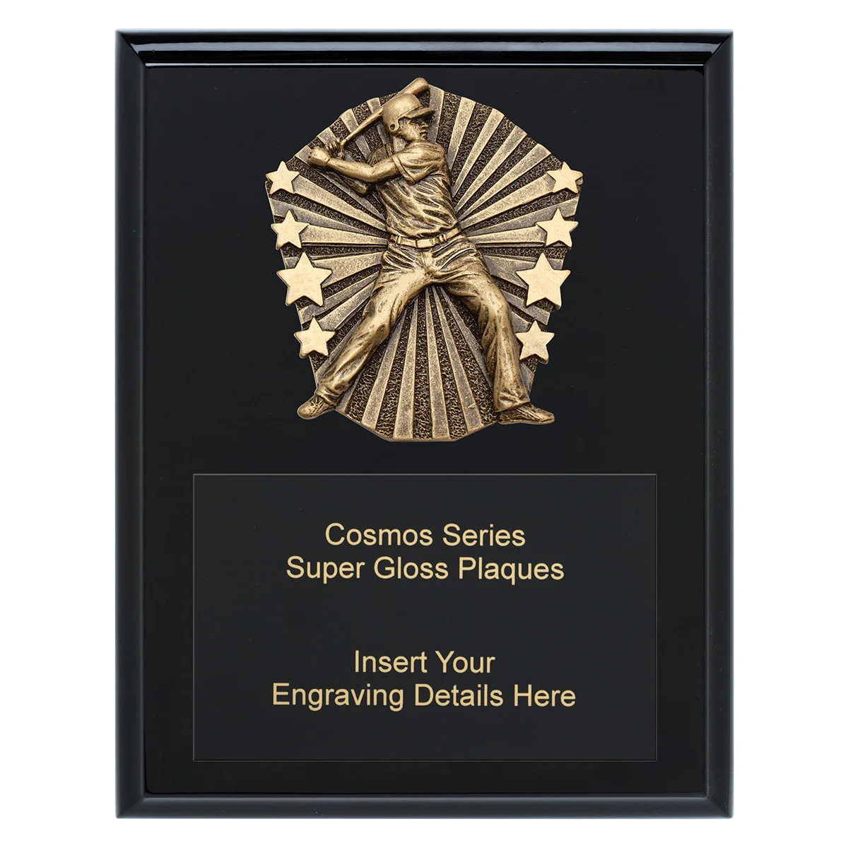 crk774a-black Black cosmos super plaque - male with timber construction