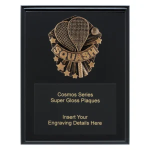 Black cosmos super plaque - squash with timber construction
