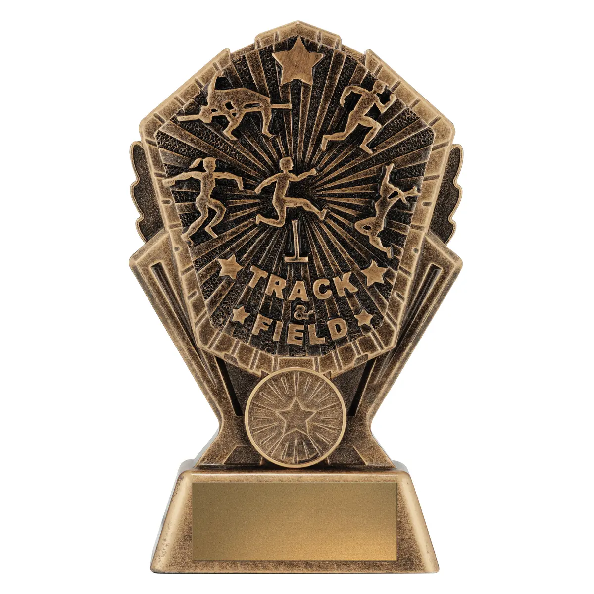 cr141a-gold Gold cosmos - track & field with resin construction