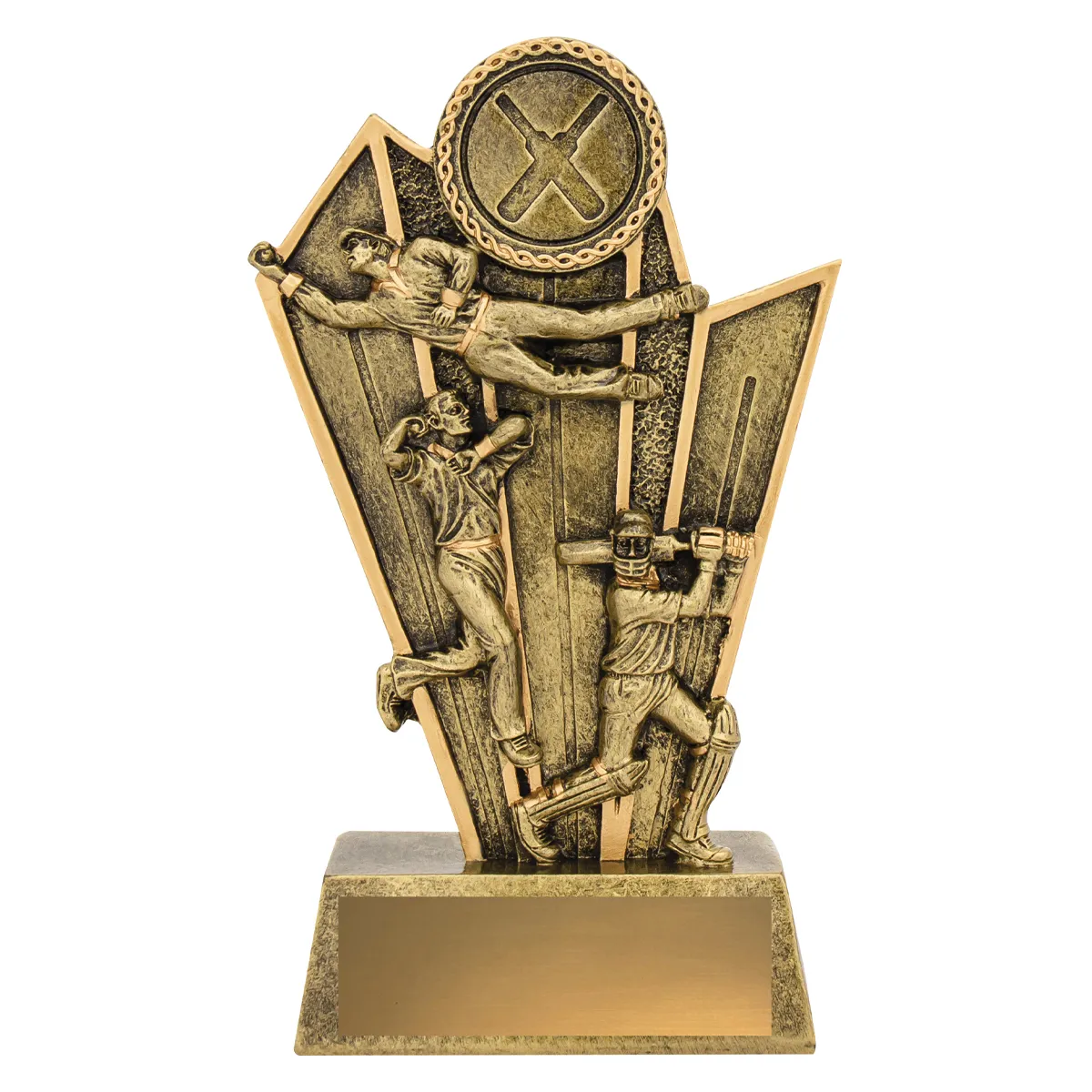 13440a-gold Gold cricket all-rounder with resin construction