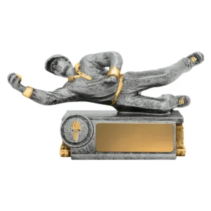 Silver cricket diving fielder with resin construction