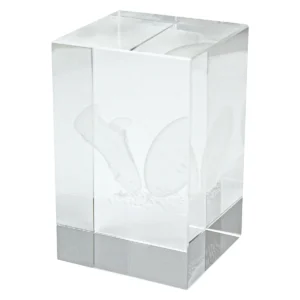 Crystal block award with crystal construction