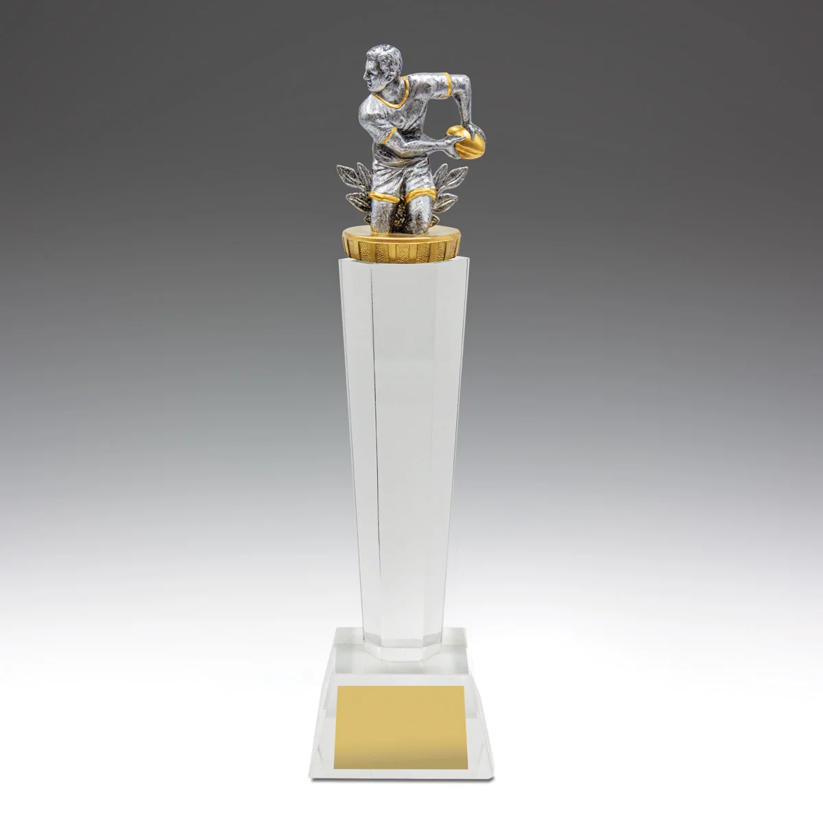 Crystal pedestal with crystal construction