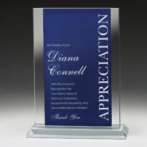 Blue crystal pledge with crystal construction