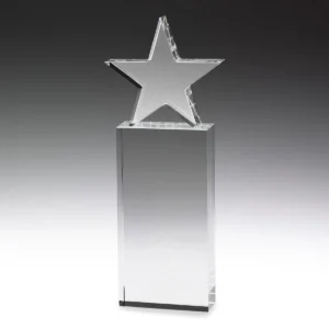 Crystal star award with crystal construction