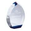 -black Clear / black crystal-vertical curved block with coloured plinth with crystal construction