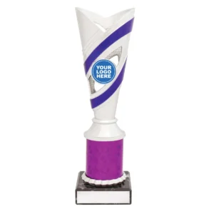 Purple curve cups - silver / purple with plastic / marble construction