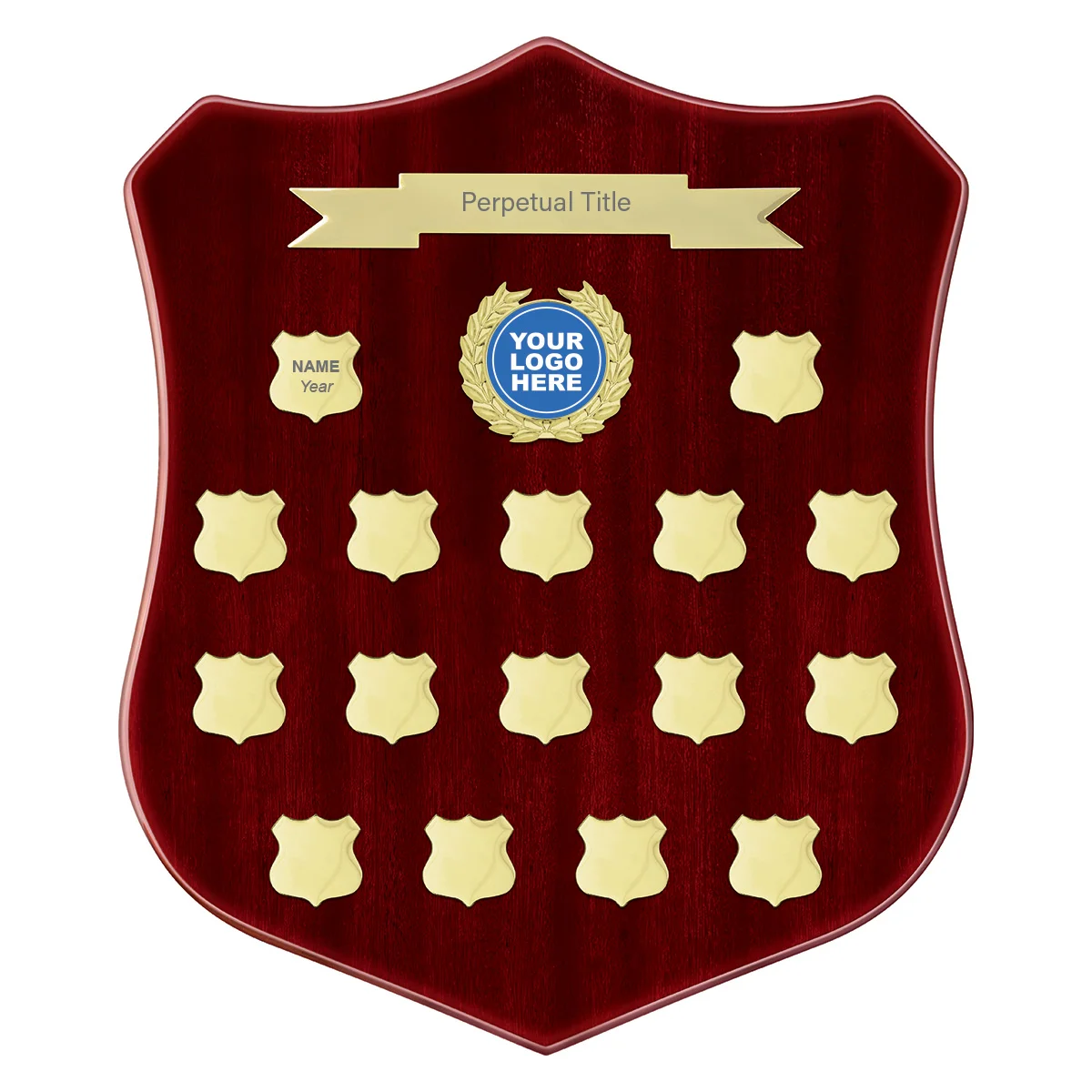 Rosewood custodian shield with timber construction