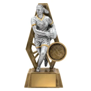 Silver / gold cyber female with resin construction