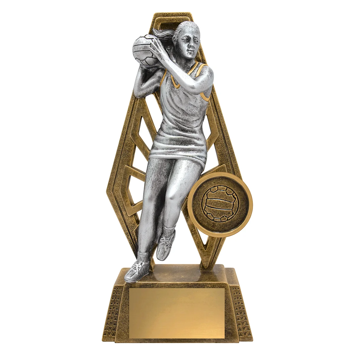 -gold Silver / gold cyber netball with resin construction