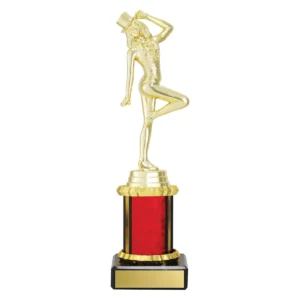 Red dance dazzle with plastic / marble construction
