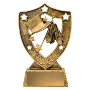 Gold dance gold shield with resin construction