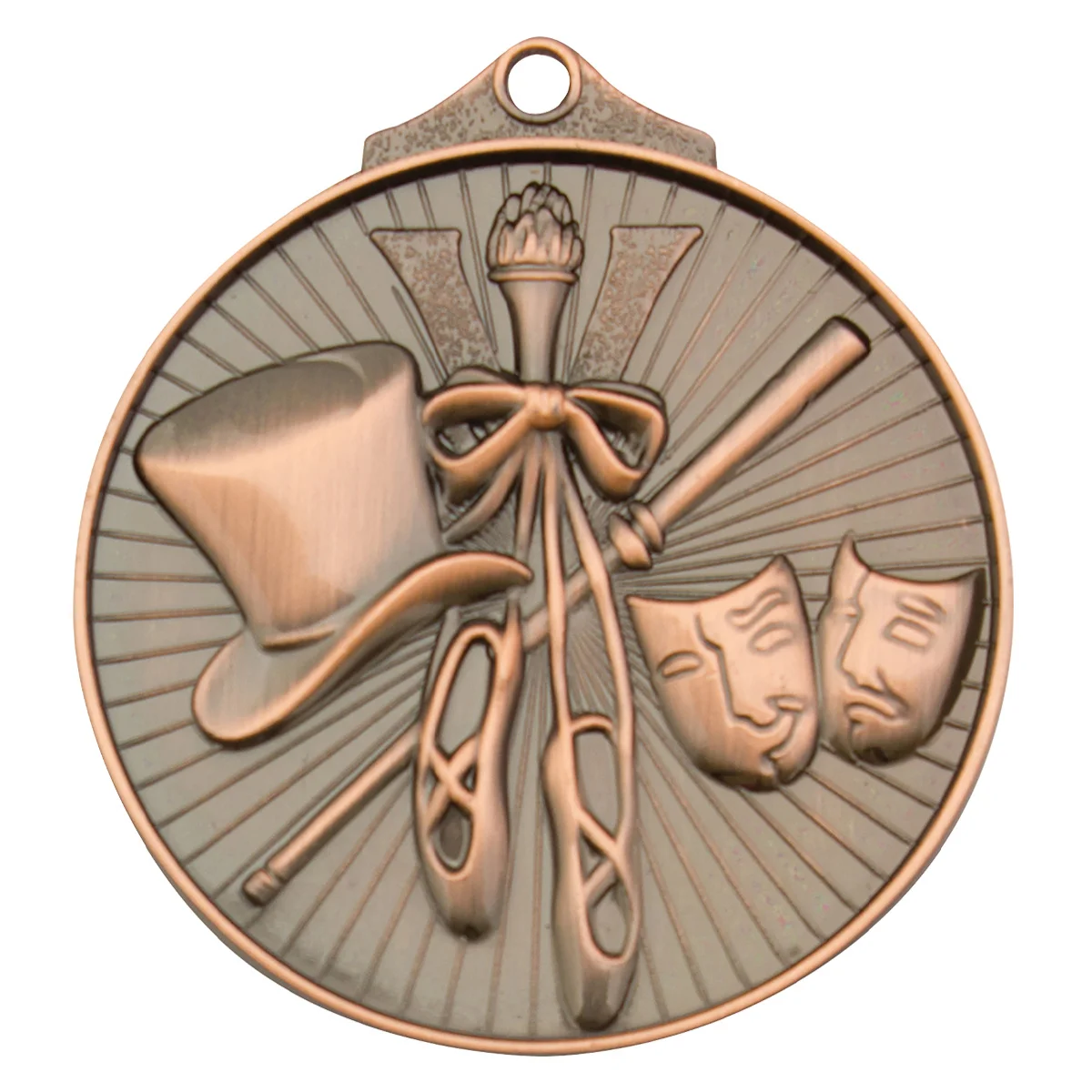 Bronze dance medal with metal construction