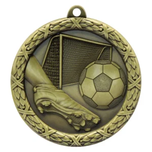 Gold derby medal with metal construction