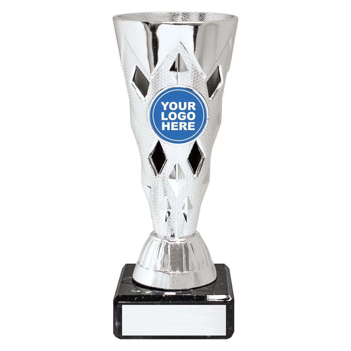 d5125a-silver Silver diamond cup with plastic / marble construction
