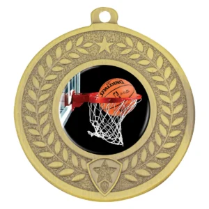 Gold distinction - basketball with metal construction